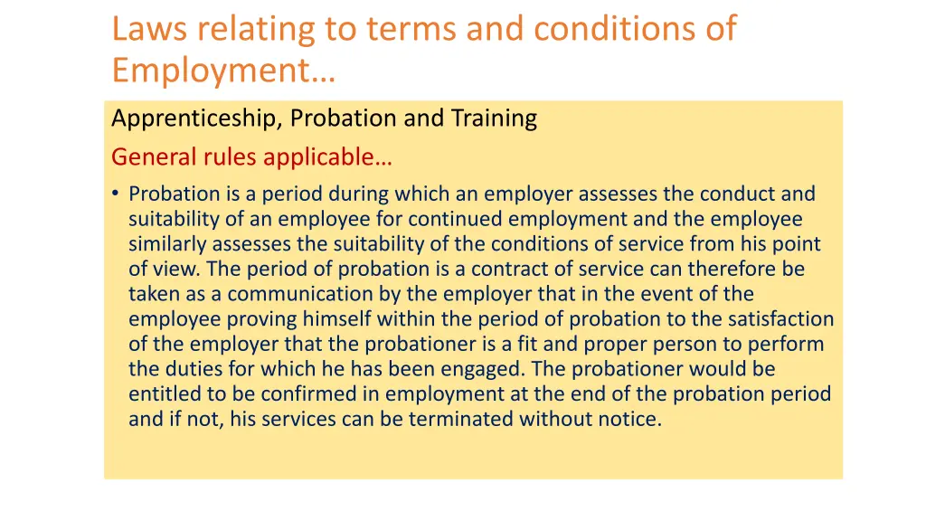 laws relating to terms and conditions 16