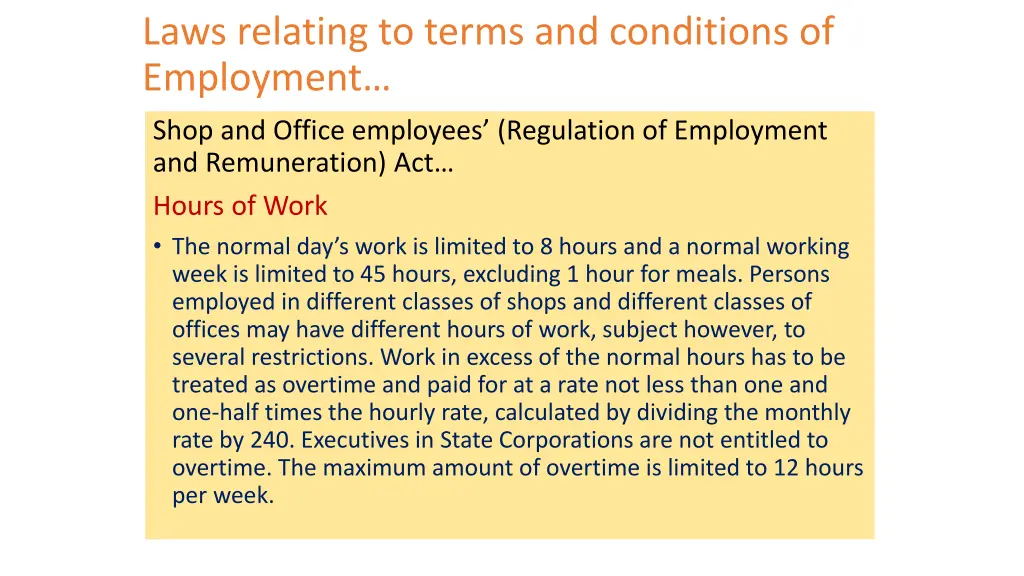 laws relating to terms and conditions 5