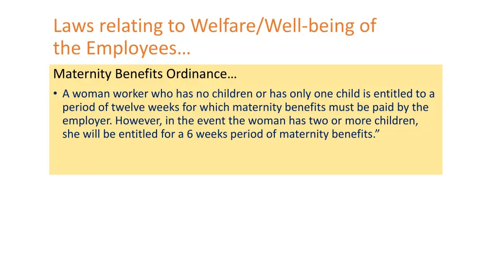 laws relating to welfare well being 2