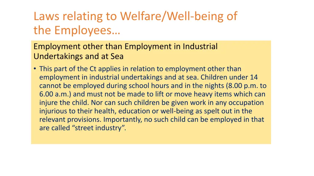 laws relating to welfare well being 7