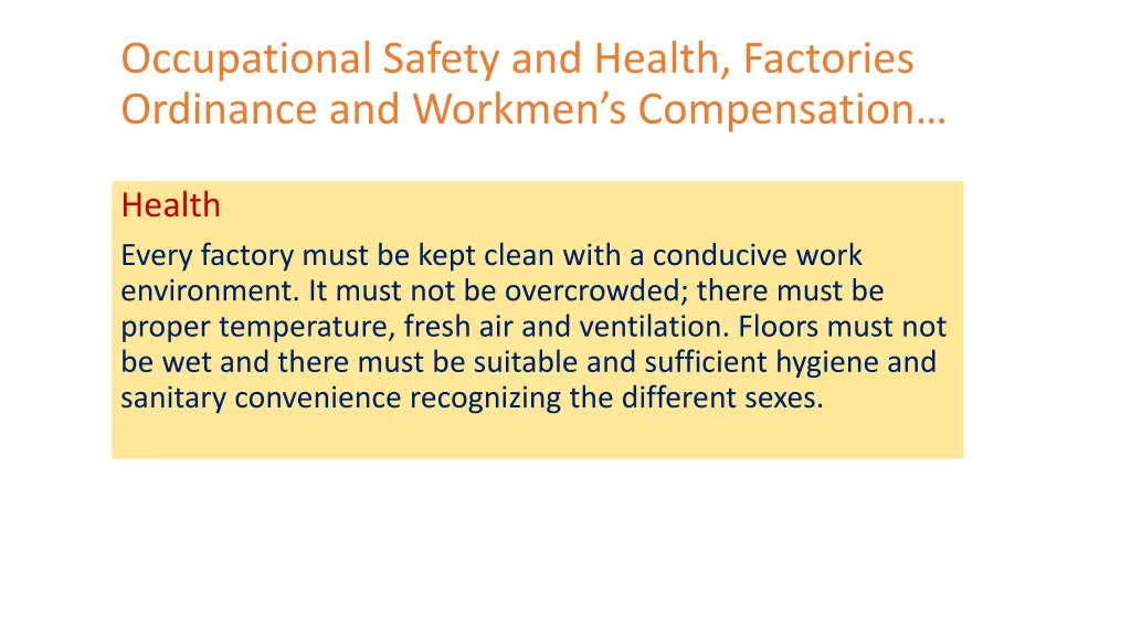 occupational safety and health factories 1