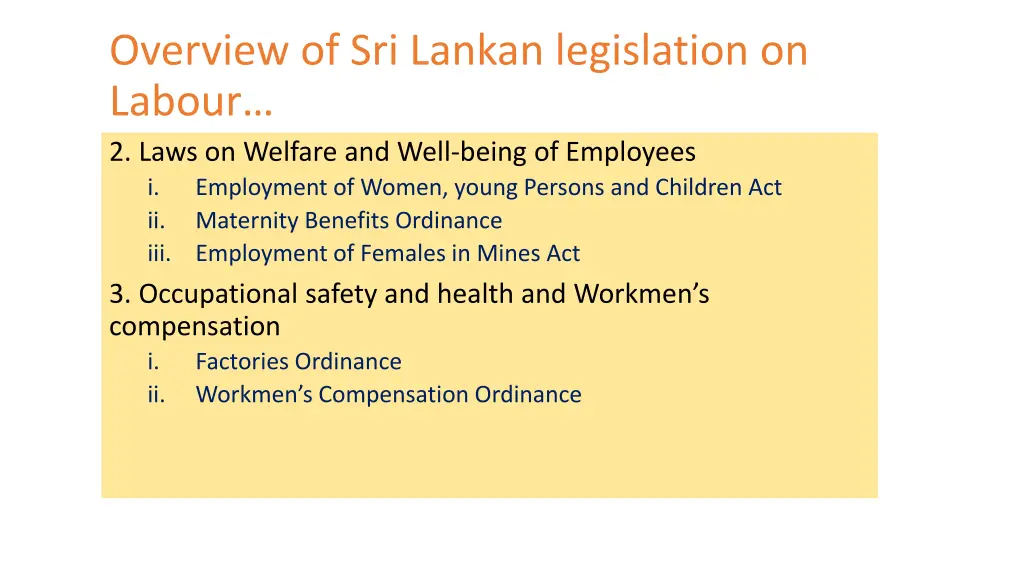 overview of sri lankan legislation on labour 1