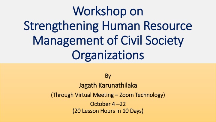 workshop on workshop on strengthening human