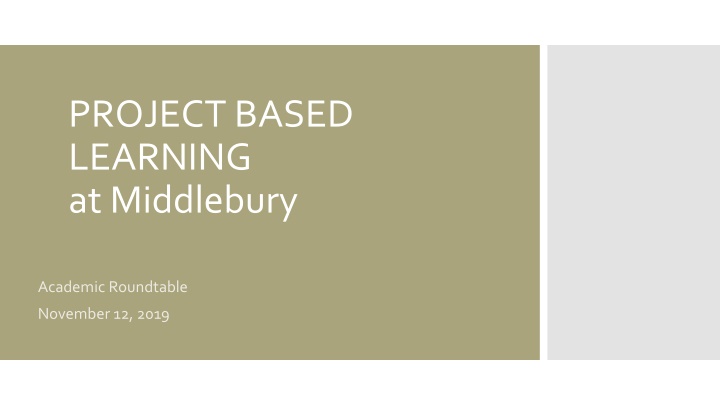 project based learning at middlebury