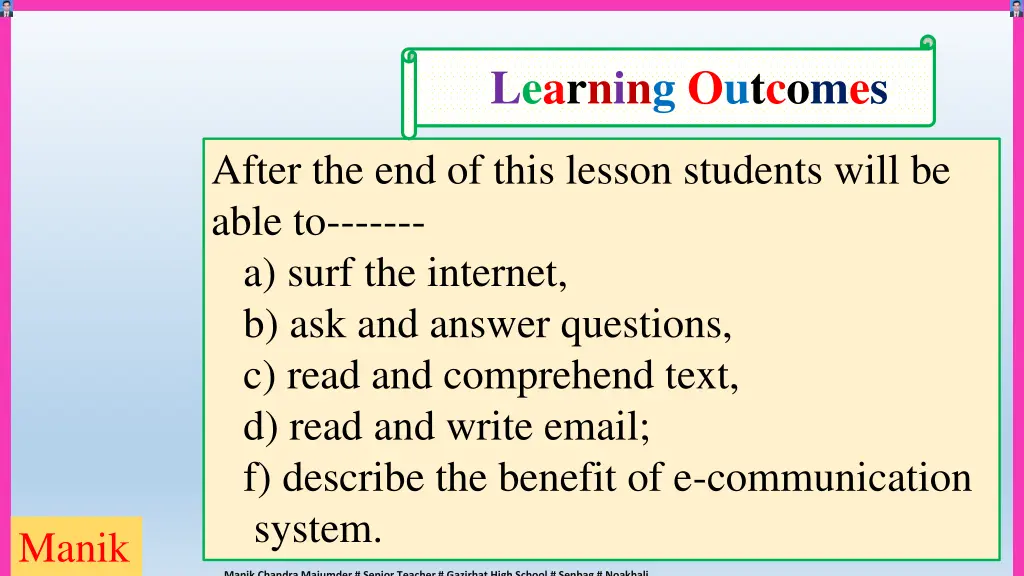 learning outcomes