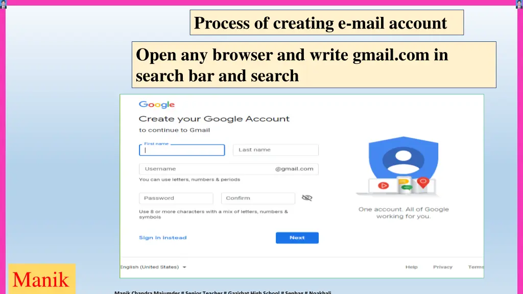 process of creating e mail account