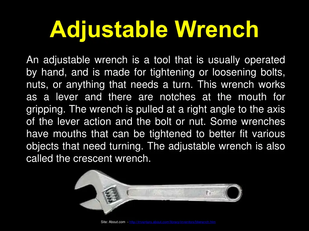 adjustable wrench