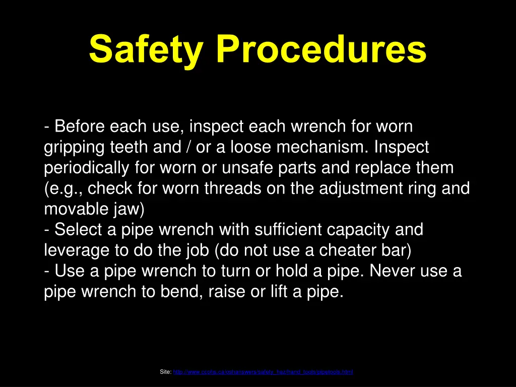 safety procedures