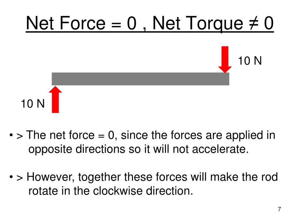 net force 0 net torque 0