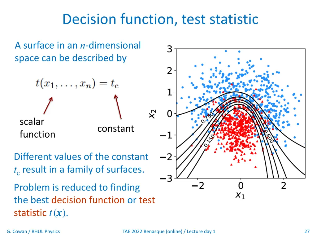 decision function test statistic