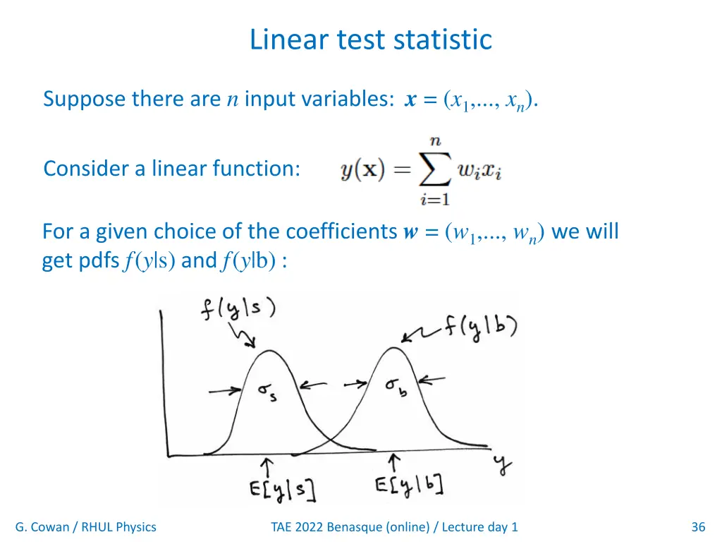 linear test statistic