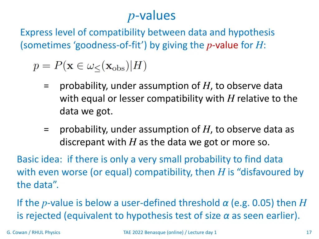 p values