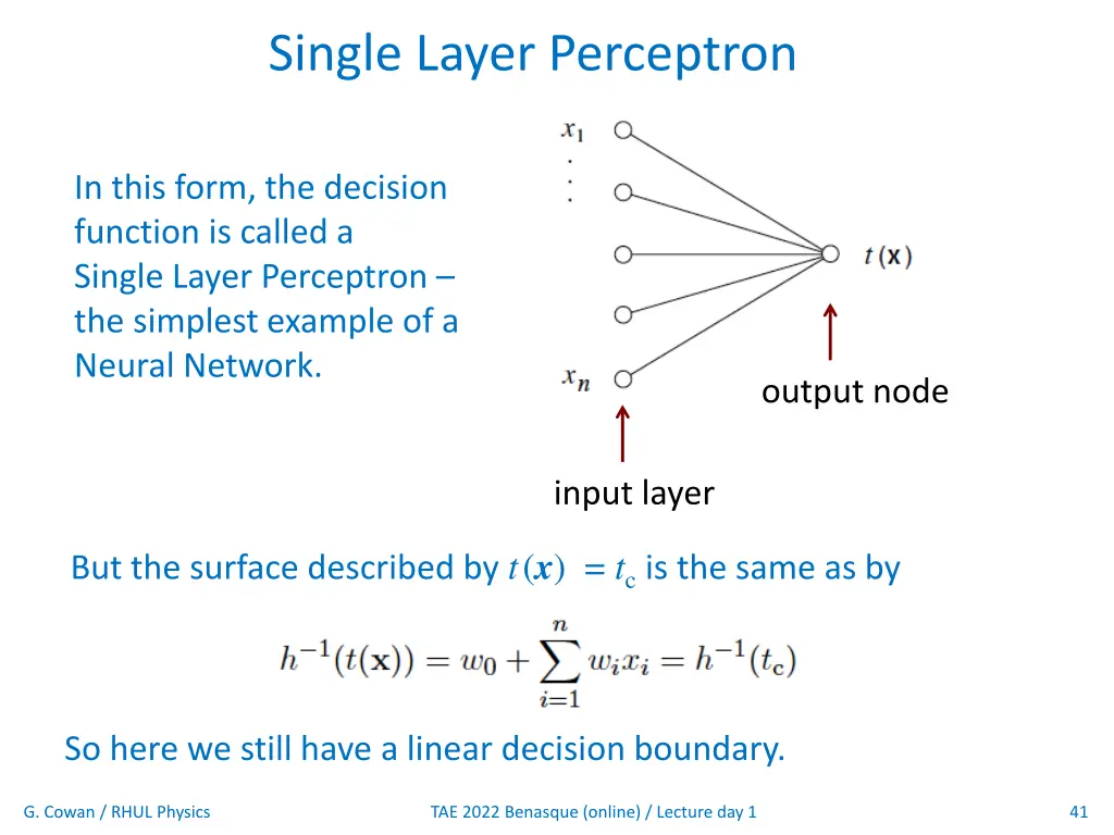 single layer perceptron