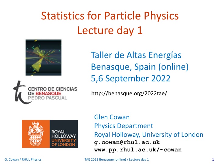 statistics for particle physics lecture day 1