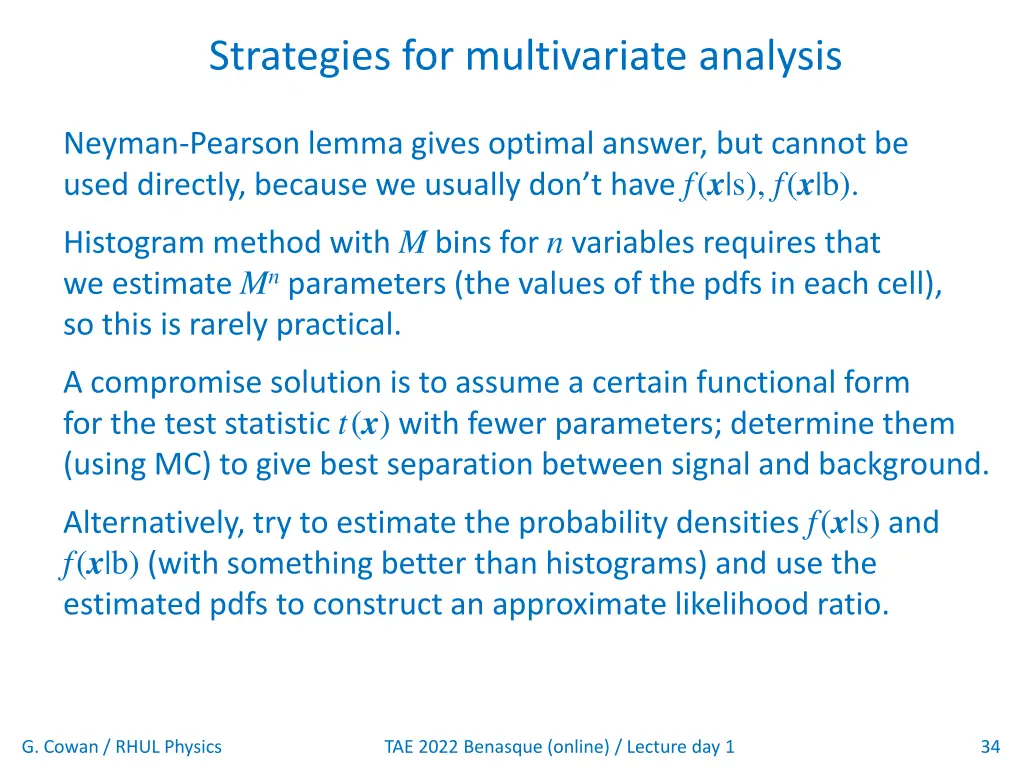 strategies for multivariate analysis