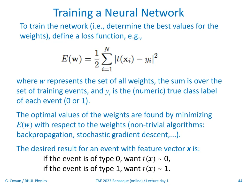 training a neural network to train the network