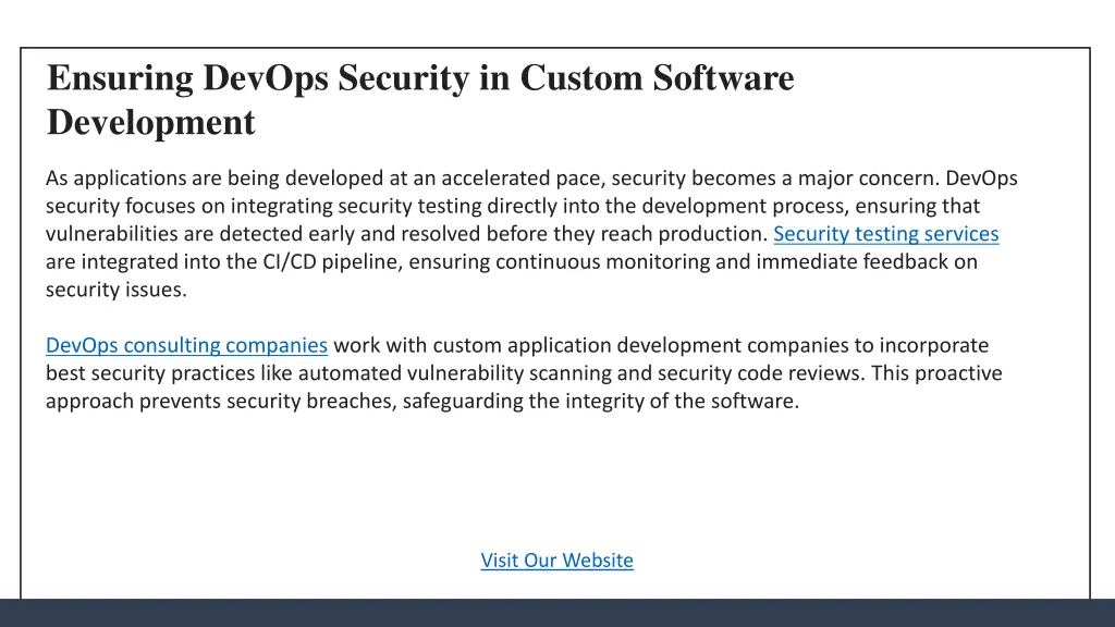 ensuring devops security in custom software