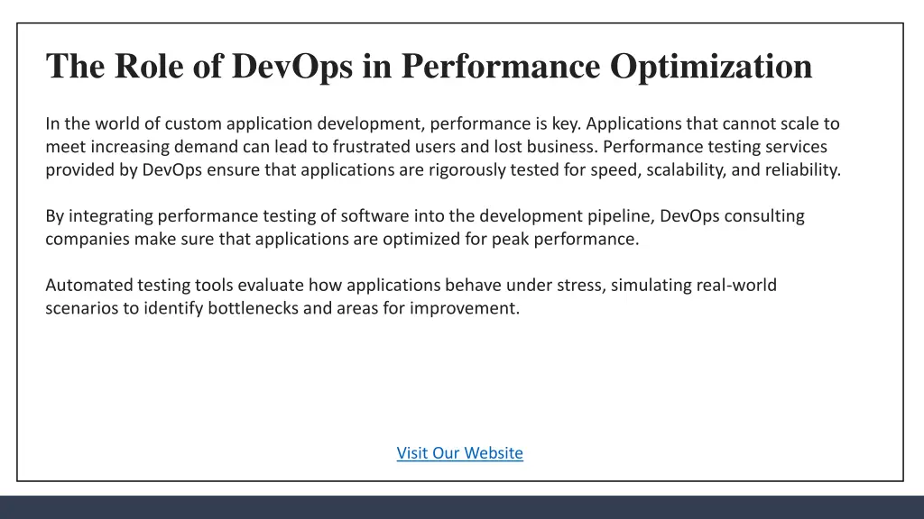 the role of devops in performance optimization