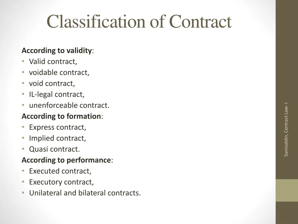 classification of contract