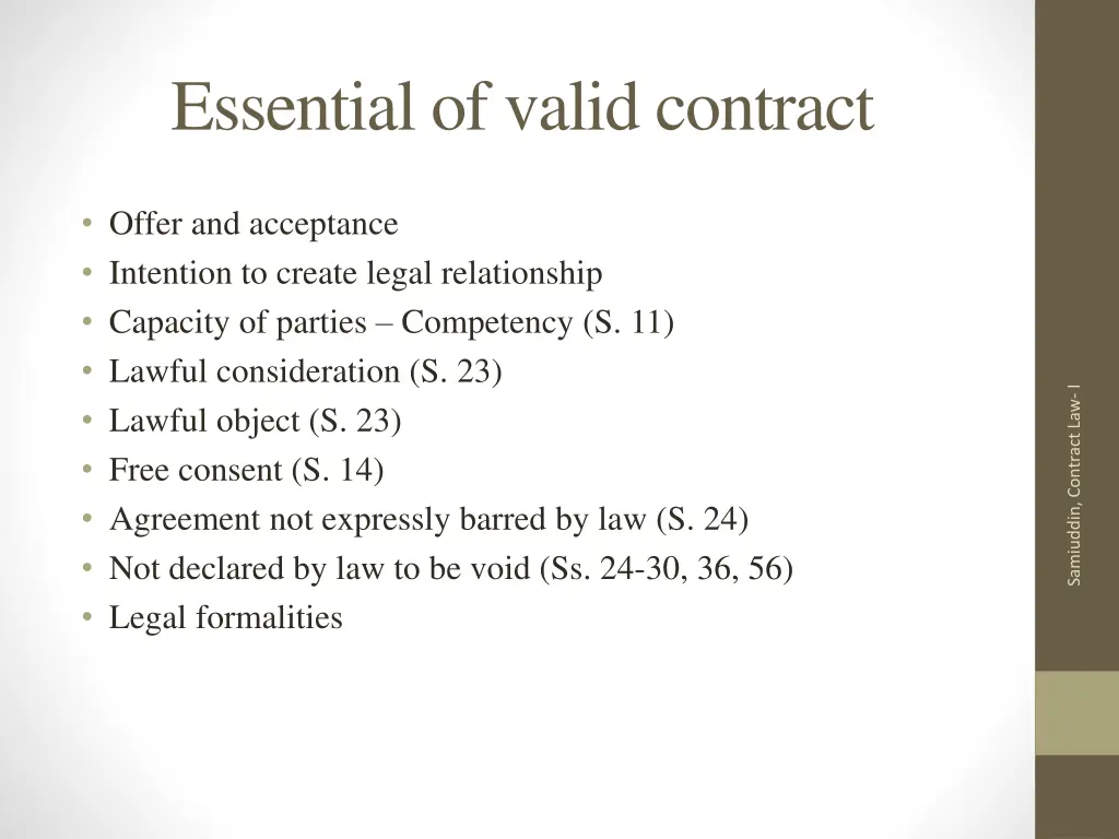 essential of valid contract