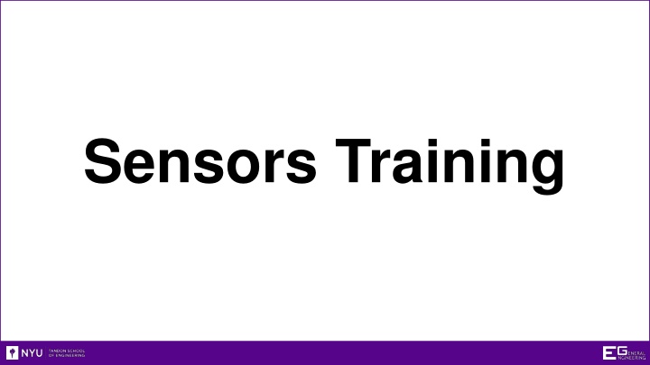 sensors training