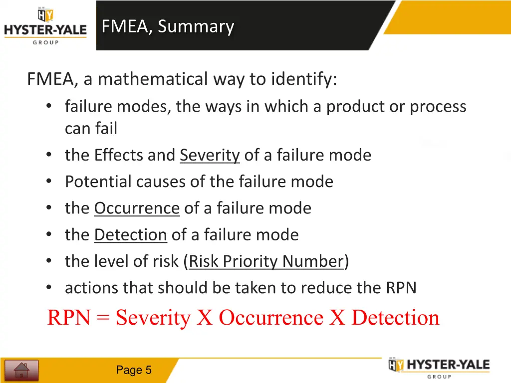 fmea summary