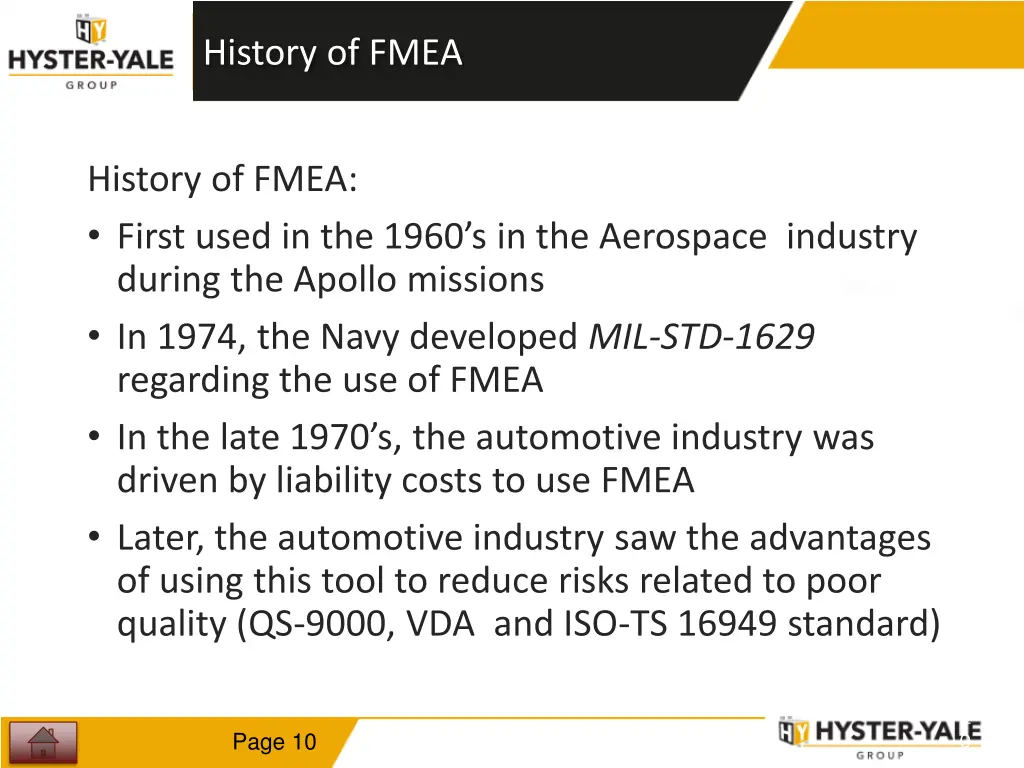 history of fmea