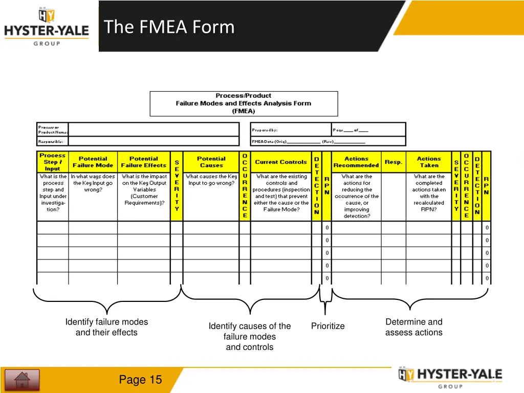 the fmea form