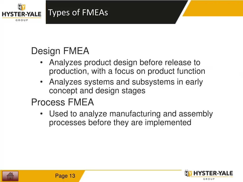 types of fmeas