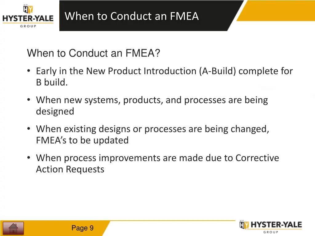 when to conduct an fmea