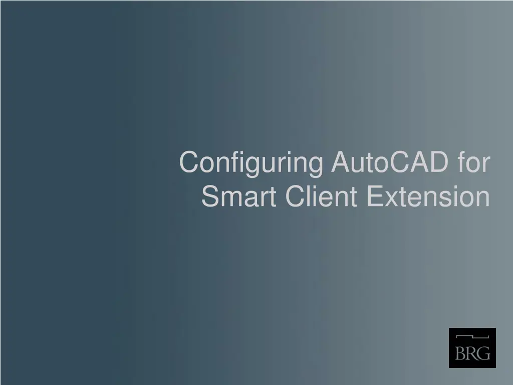 configuring autocad for smart client extension