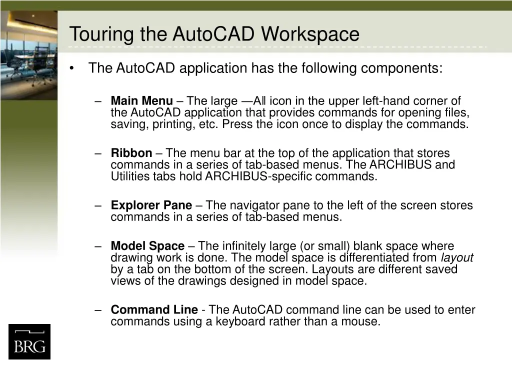 touring the autocad workspace 1