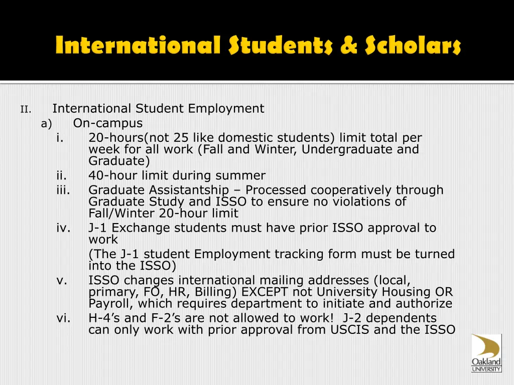 international student employment a on campus