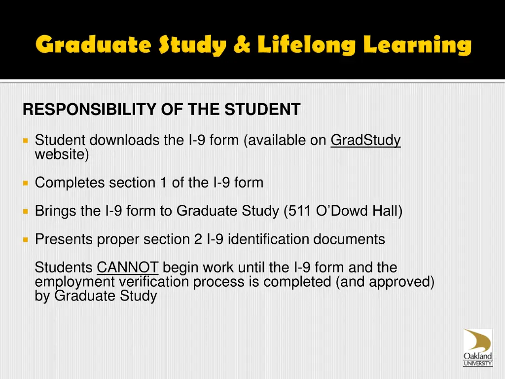 responsibility of the student