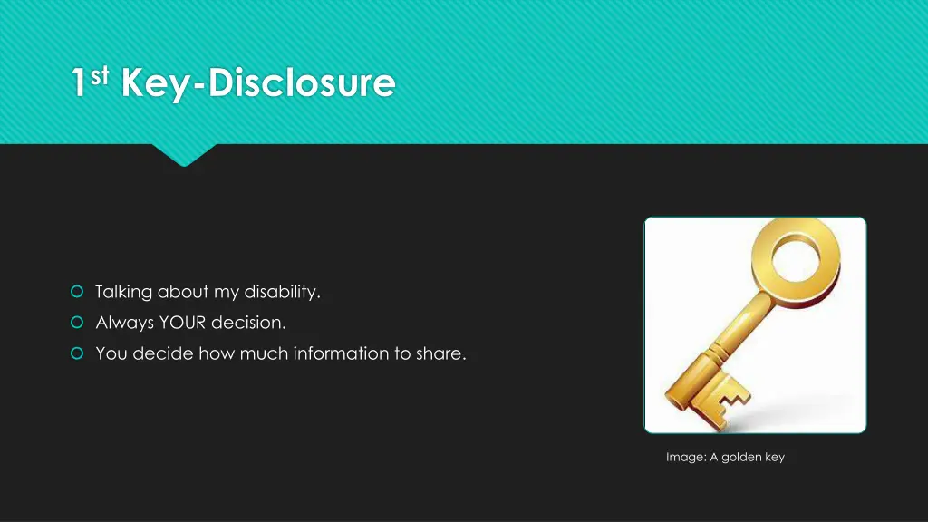 1 st key disclosure