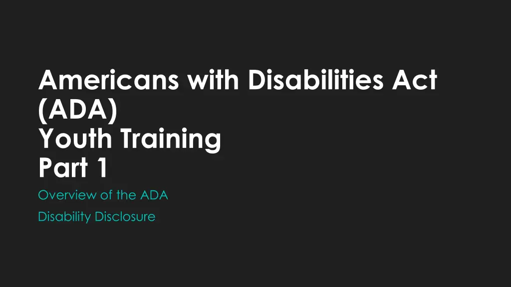 americans with disabilities act ada youth