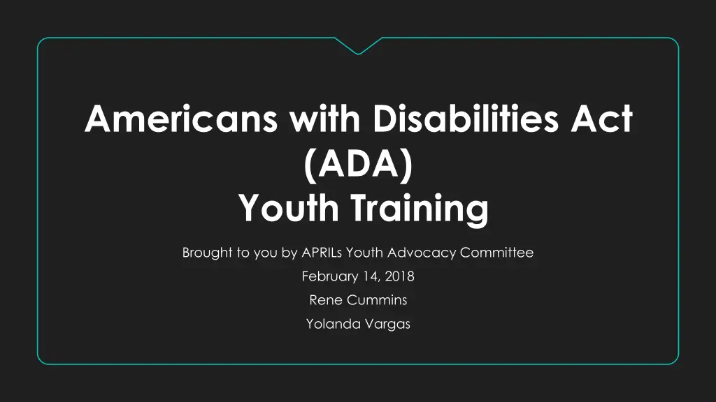 americans with disabilities act ada youth training