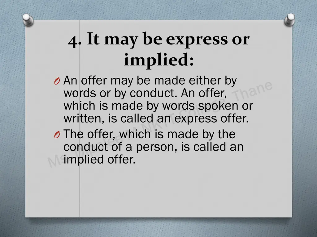 4 it may be express or implied o an offer