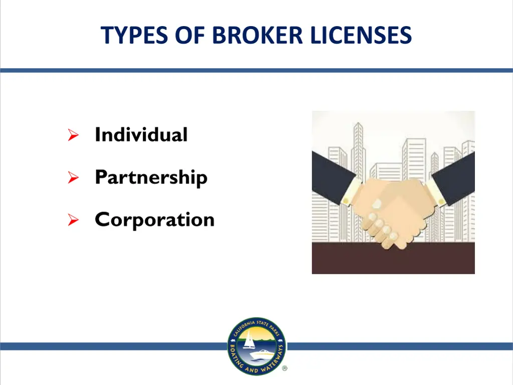 types of broker licenses