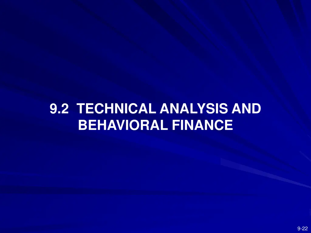 9 2 technical analysis and behavioral finance