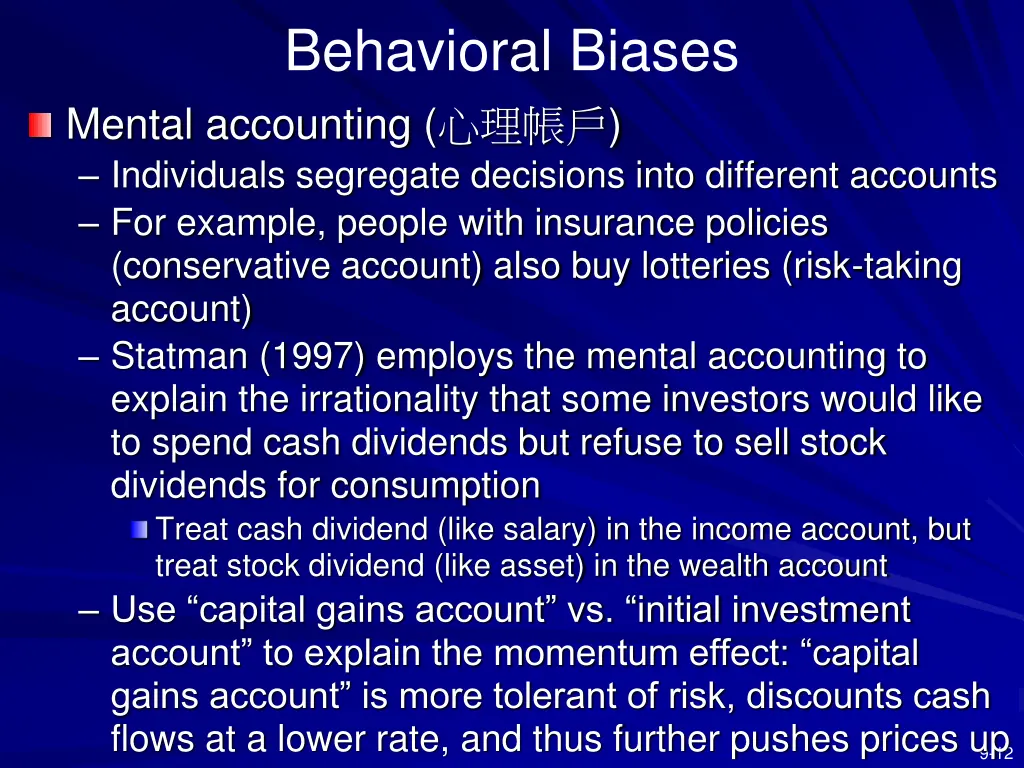 behavioral biases mental accounting individuals