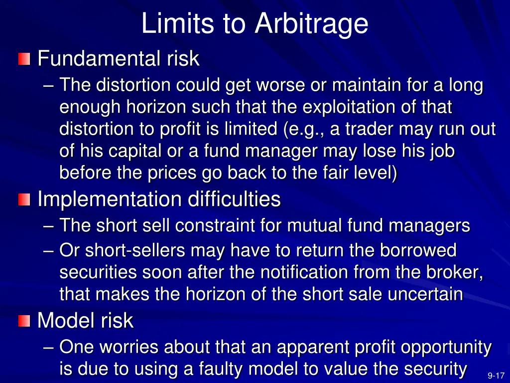 limits to arbitrage fundamental risk