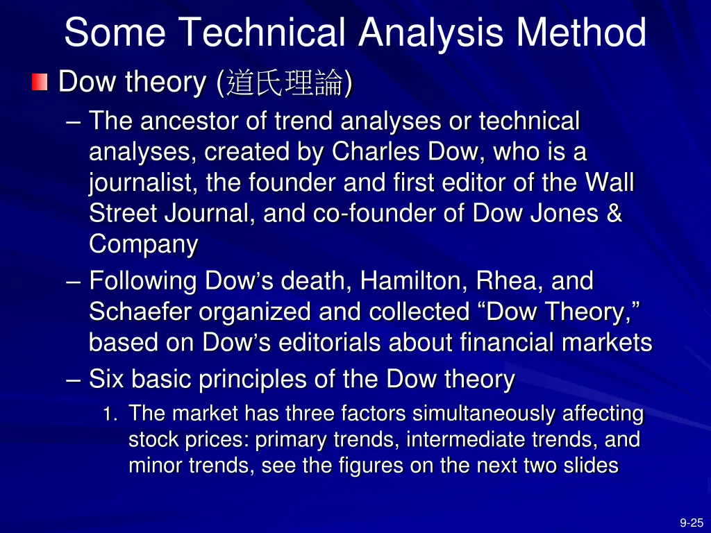 some technical analysis method dow theory