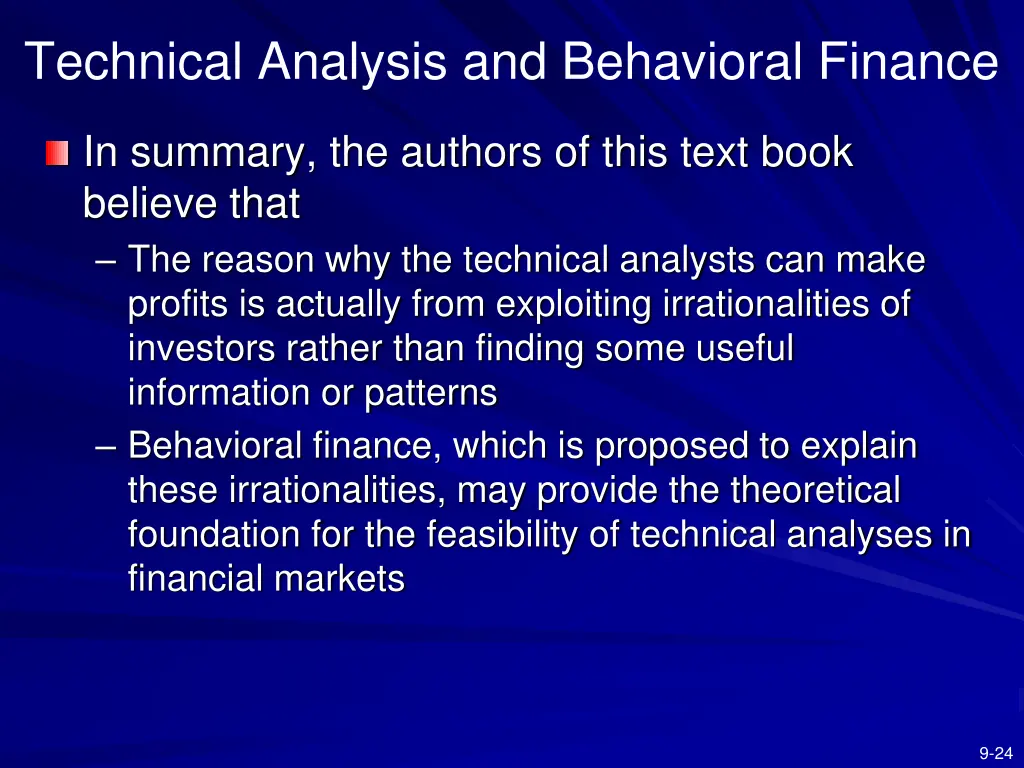 technical analysis and behavioral finance 1