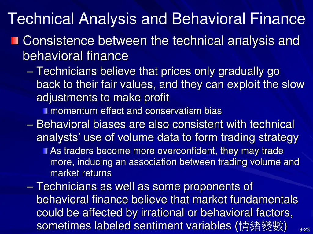 technical analysis and behavioral finance