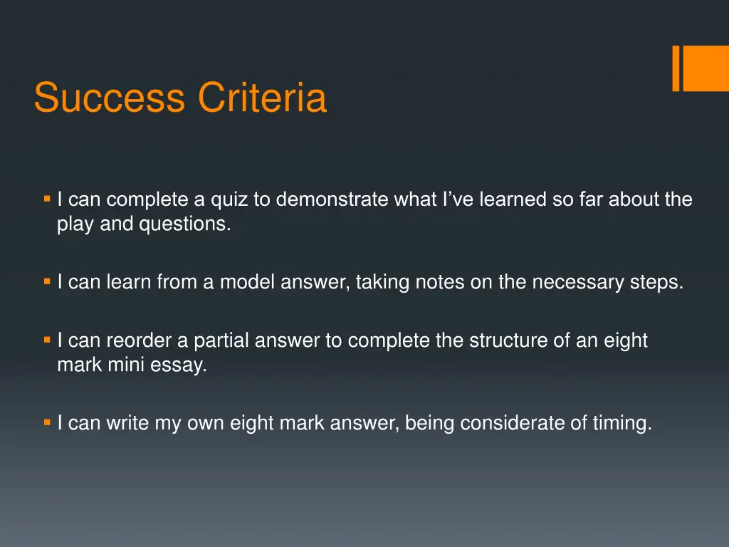 success criteria