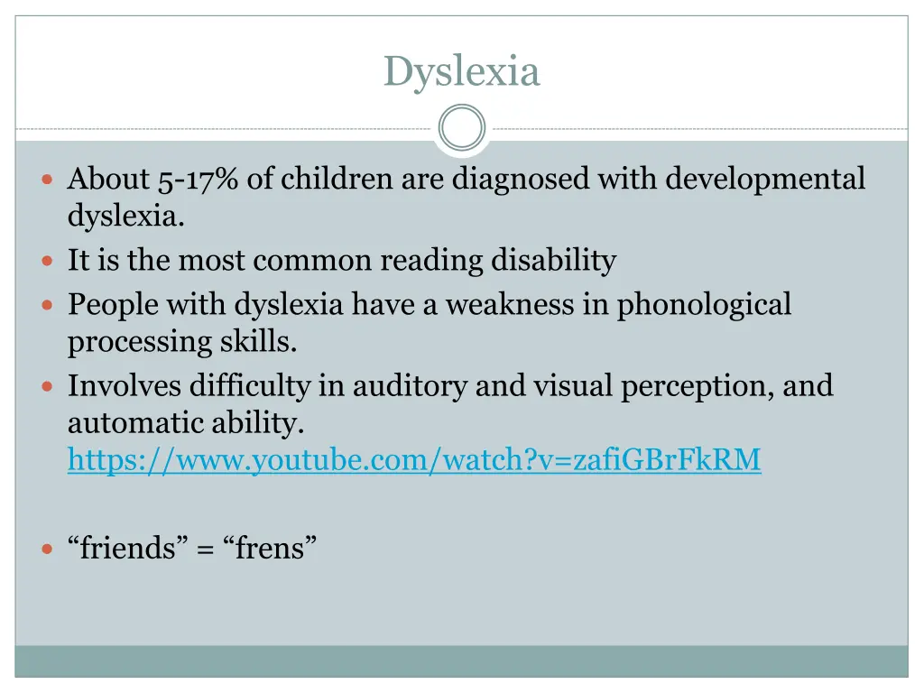 dyslexia