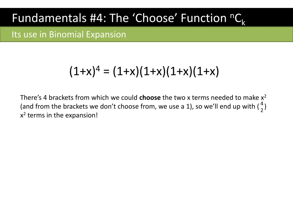 fundamentals 4 the choose function 1