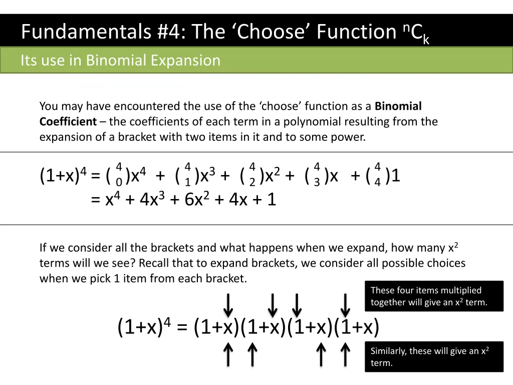 fundamentals 4 the choose function