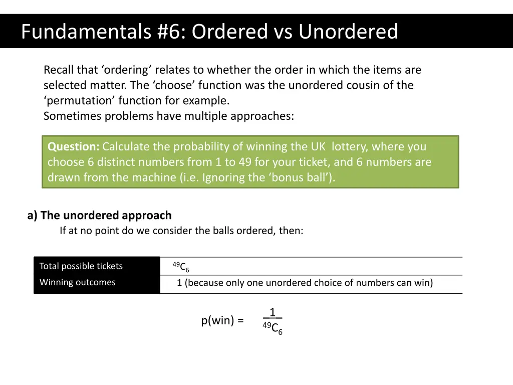 fundamentals 6 ordered vs unordered